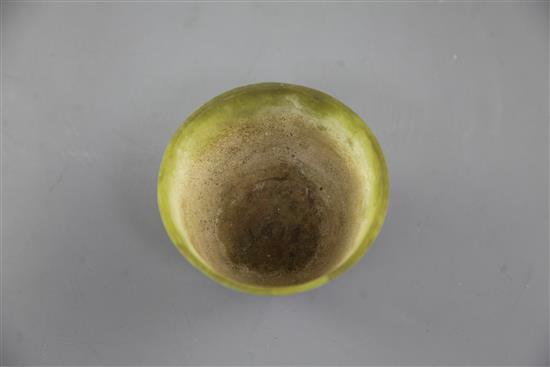 A Chinese grey jade cosmetics palette mixer, Qing dynasty, height 7cm and 10cm